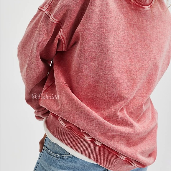 NEW Free People Falling Forward Snow Washed Destroyed Crew - Picture 11 of 12